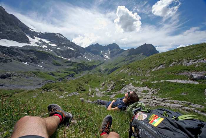 Hiking trekking travel blanc mont